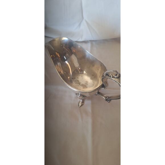 Vintage Silverplate Gravy Boat B.S.C.E.P N.S. 5433 Hallmarked Ornate Handle Feet - Picture 10 of 10